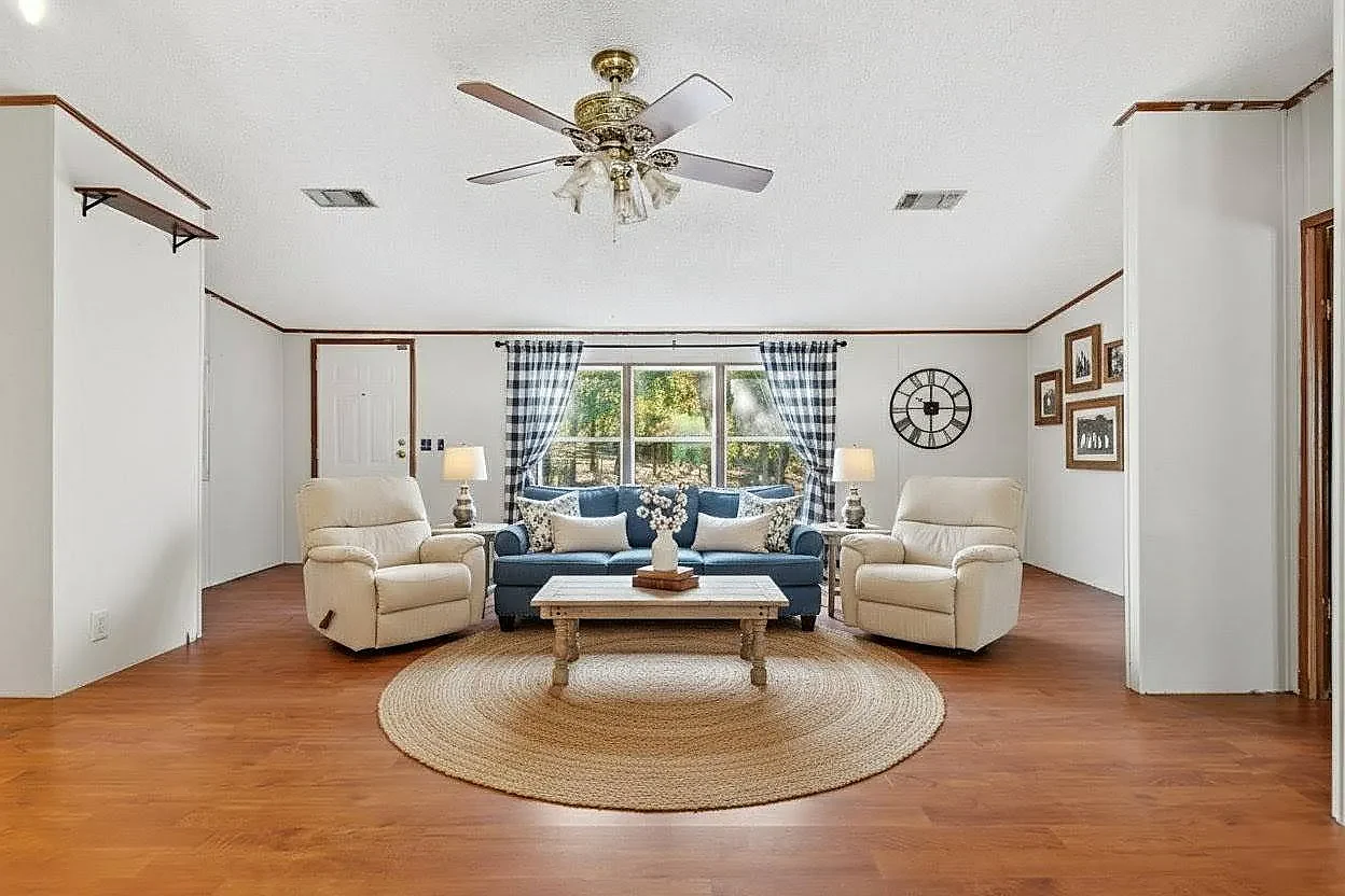 Living room, staged