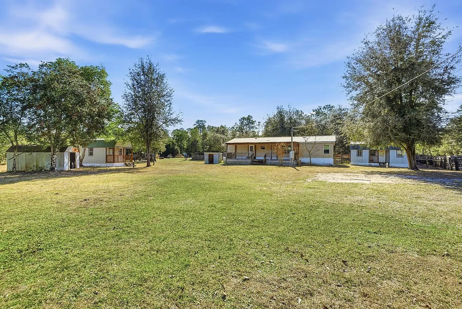 Open lawn behind the home