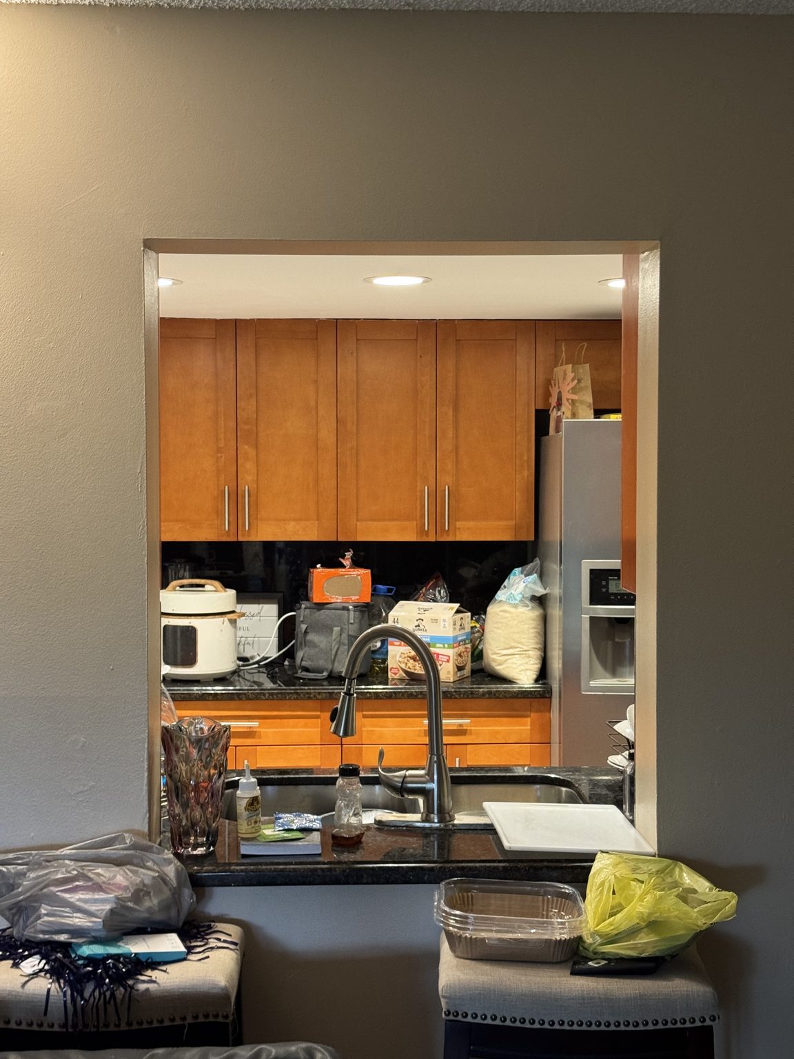 Pass-through from the living area