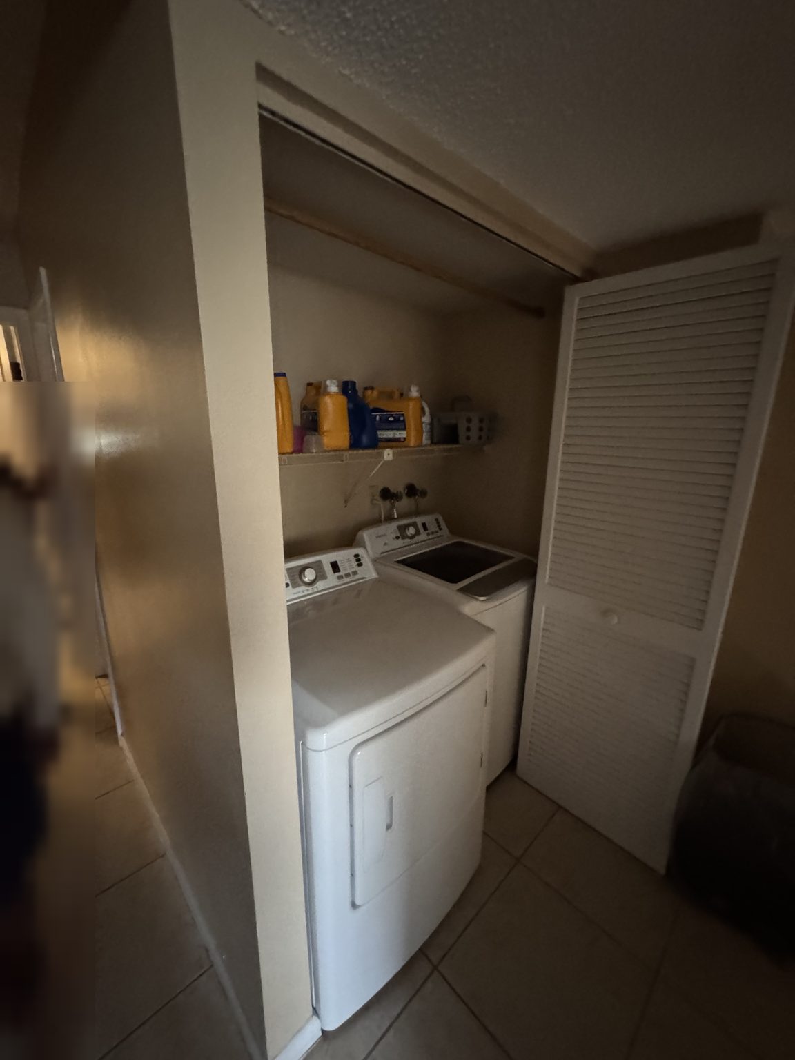 Laundry closet — full-size hookups