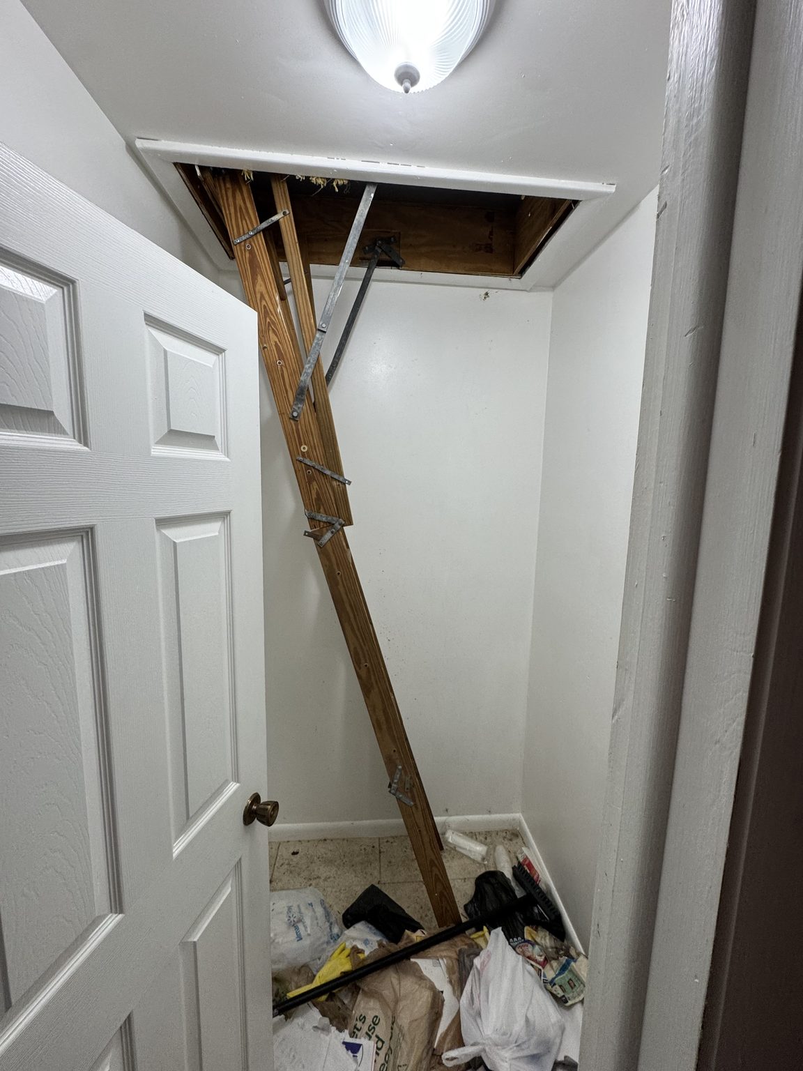 Pull-down attic storage